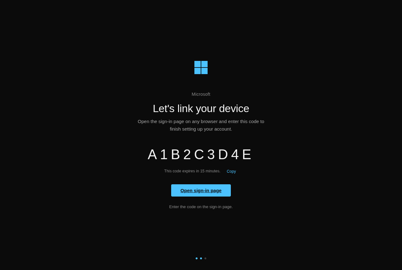 Device Code OAuth (Dark)