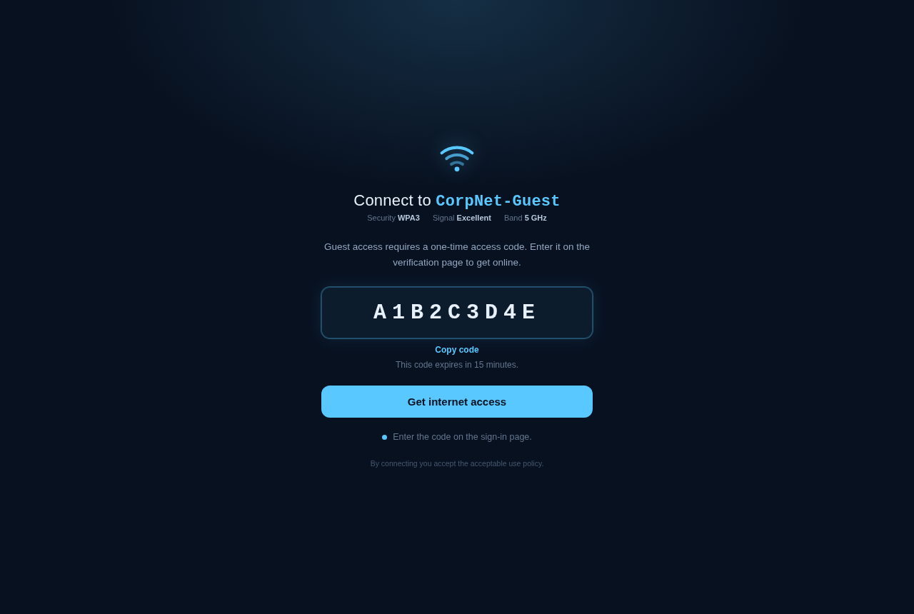 Device Code (Wi-Fi Portal)